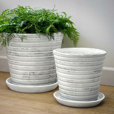 Channel Set of 4 | Cold Painted Terra Cotta Planter