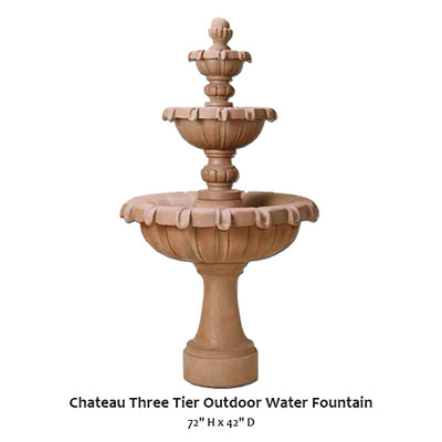Chateau Three Tier Outdoor Water Fountain