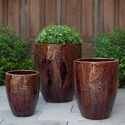 Tropicale Tall Planter Set of 3 | Glazed Collection
