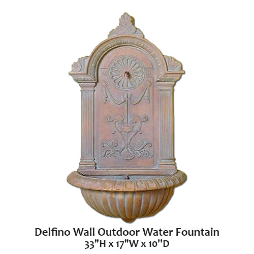 Delfino Wall Outdoor Water Fountain