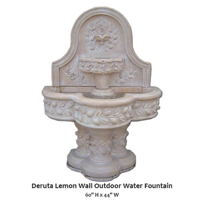 Deruta Lemon Wall Outdoor Water Fountain