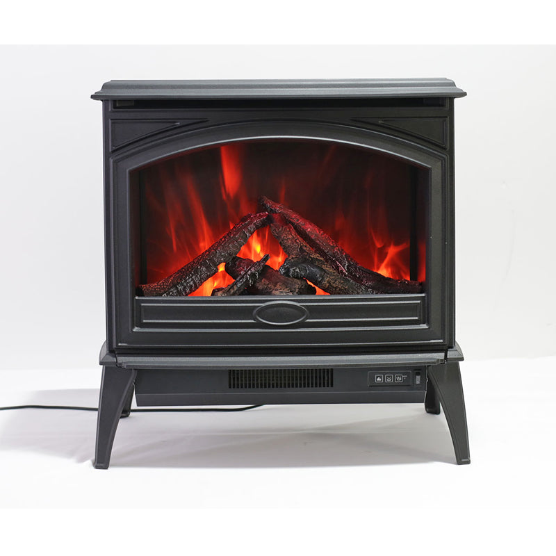 70" Lynwood Series - Freestand Cast Iron Electric Stove Fireplace