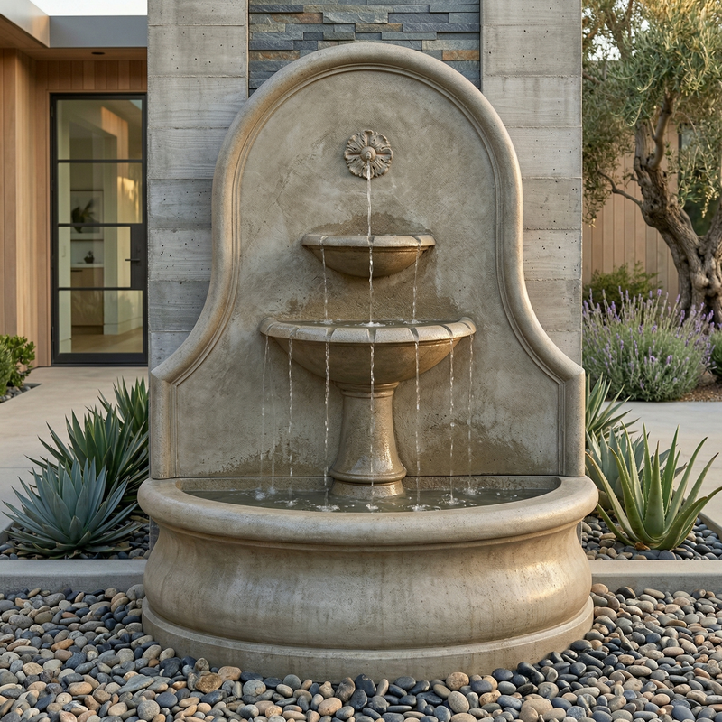 Estancia Wall Fountain Made of Cast Stone – Soothing Company