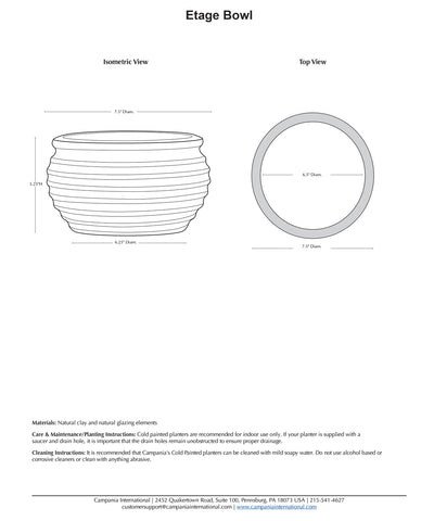 Etage Bowl | Cold Painted Terra Cotta Planter