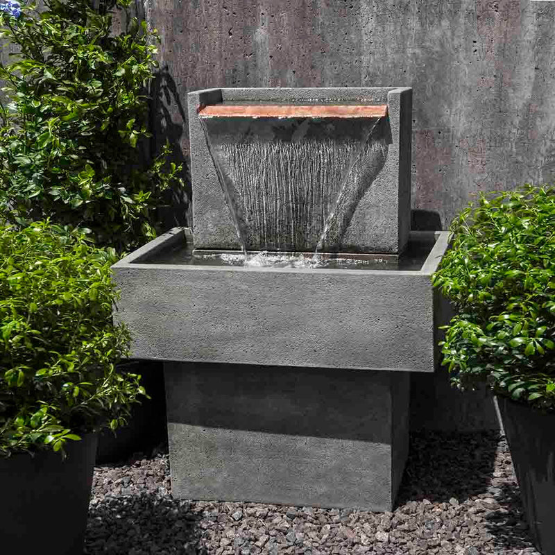 Falling Water I Modern Outdoor Wall Water Fountain