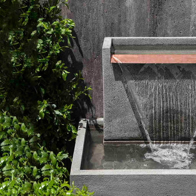 Falling Water II Modern Cast Stone Wall Fountain