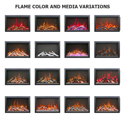 Sierra Flame 30" Smart Insert Electric Fireplace with Black Steel Surround