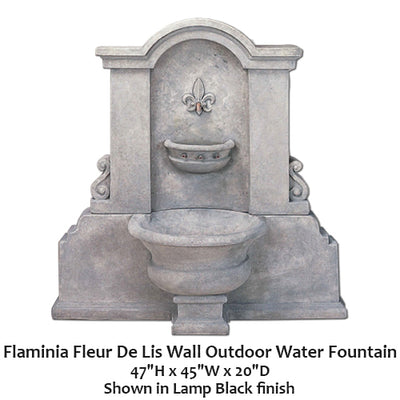 Flaminia Fleur De Lis Wall Outdoor Water Fountain
