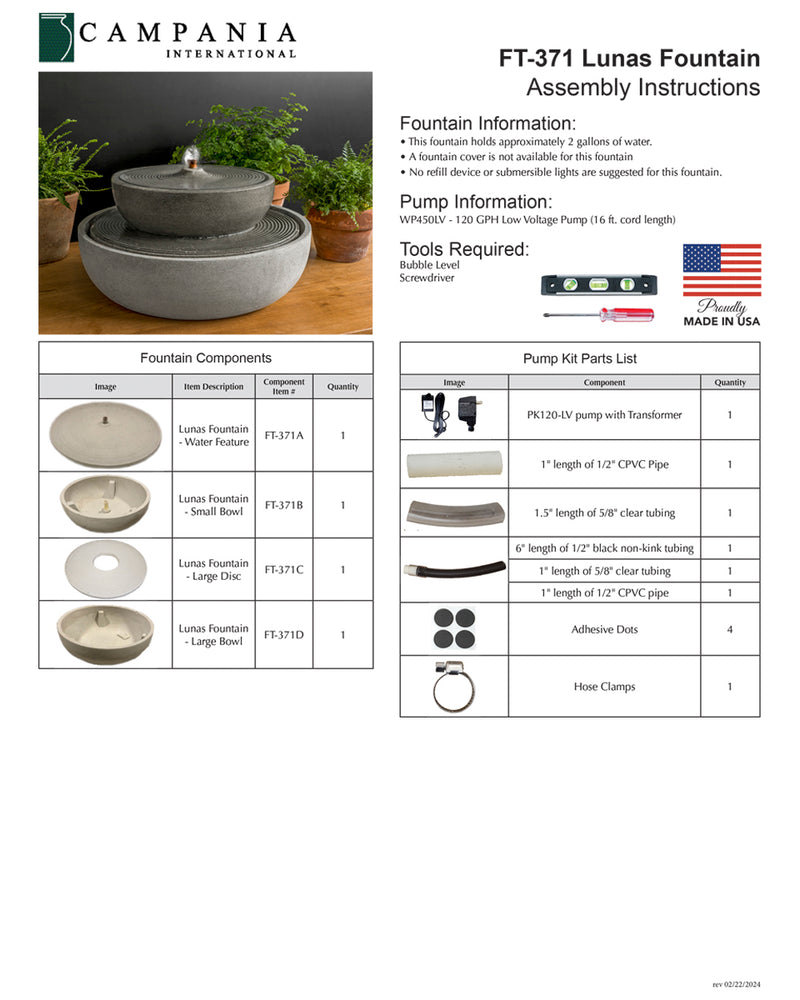 Lunas Cast Stone Fountain