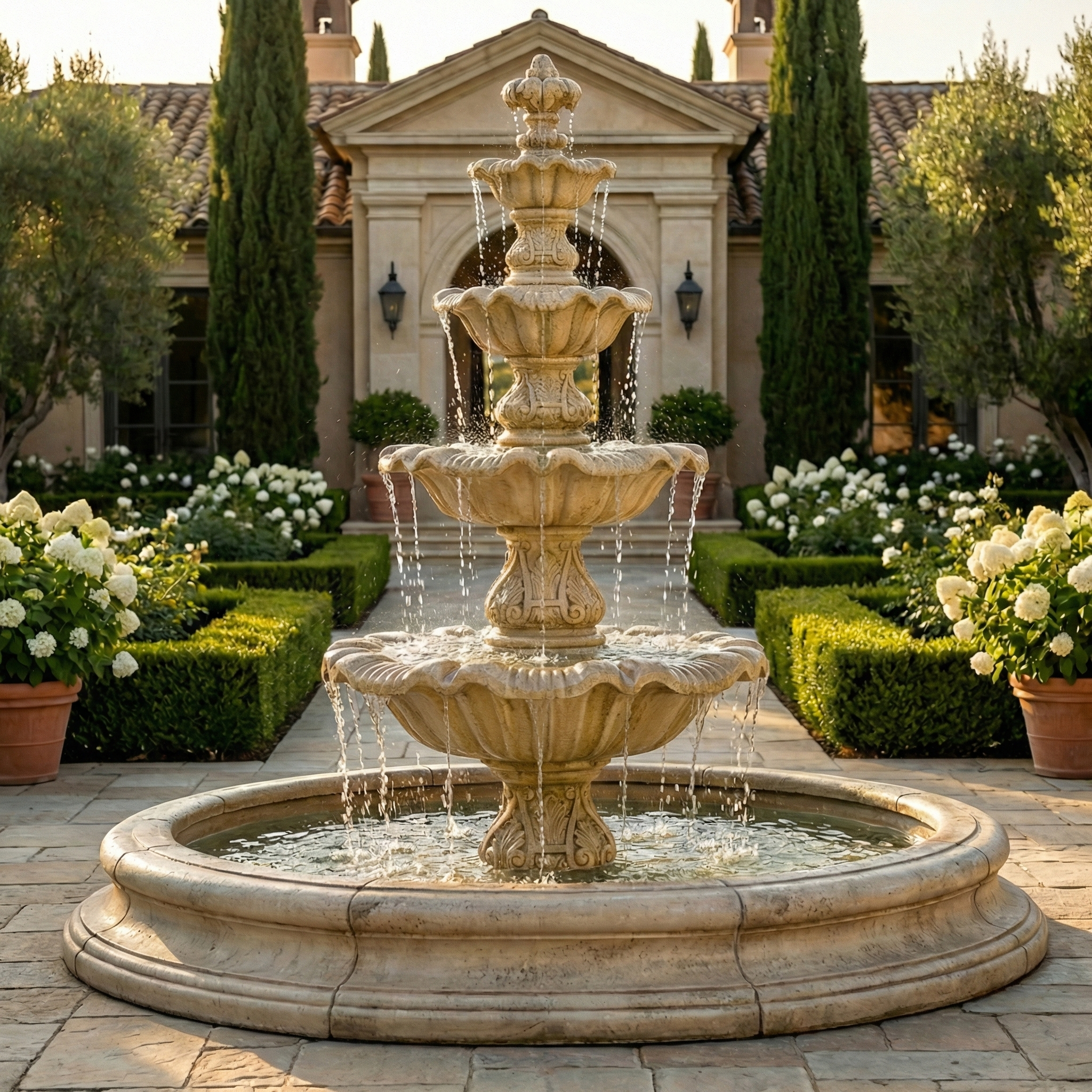 Fontaine 4点セット Four Tier Renaissance Fountain In Toscana Pool | Large Outdoor