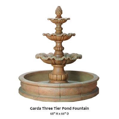 Garda Three Tier Pond Fountain