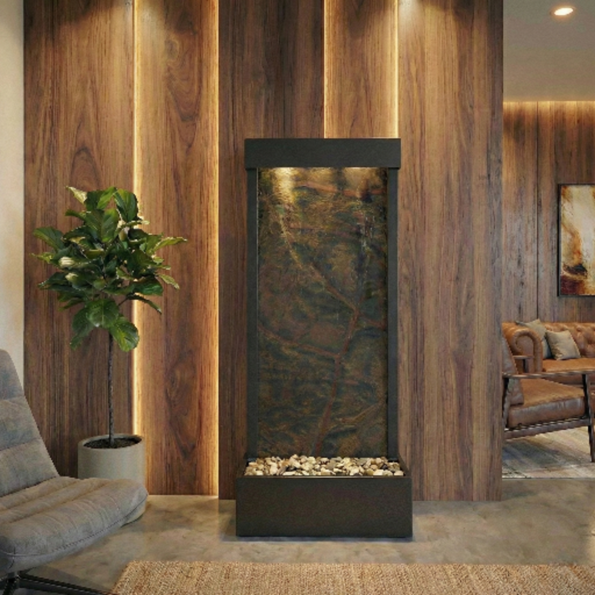 Harmony River Floor Fountain - Rear Mounted