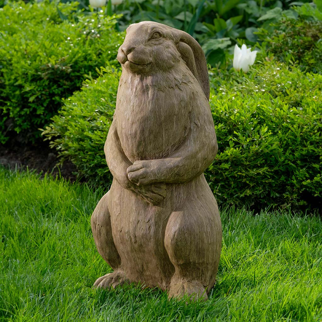 Harvey Cast Stone Statue | Outdoor Rabbit Statuary – Soothing Company