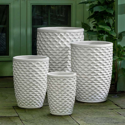 Tall Honeycomb Glazed Planter - Set of 4 in Coco