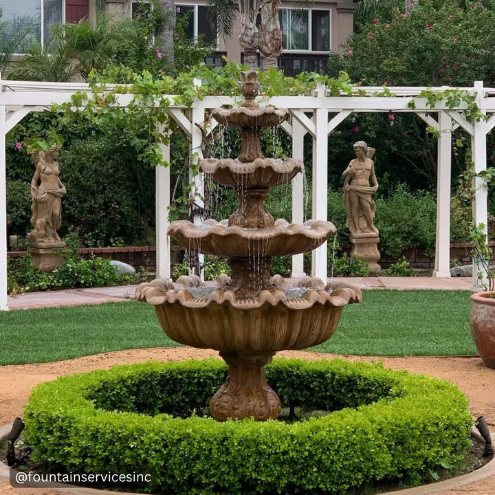 Italian 4-Tier Outdoor Fountain - Tall | Large Water Feature