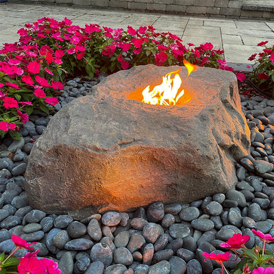Large Faux Fire Stone with Propane Burner Kit