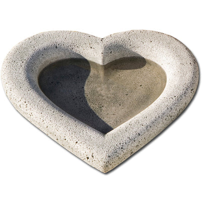 Large Heart Shell Cast Stone Birdbath