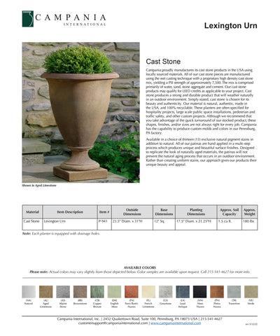 Lexington Urn | Cast Stone Planter