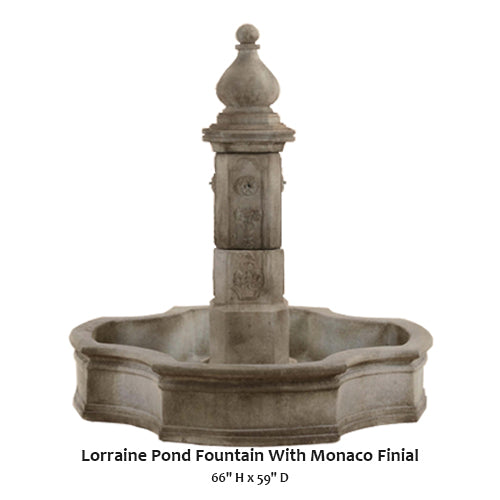 Lorraine Pond Fountain With Monaco Finial