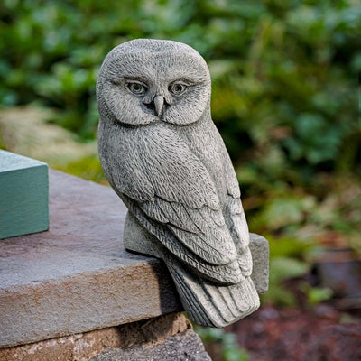 Lunar Owl Cast Stone Statue - Owl ONLY