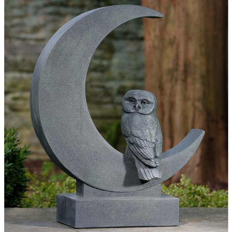 Lunar Owl Cast Stone Statue