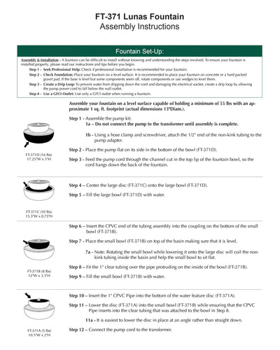 Lunas Cast Stone Fountain
