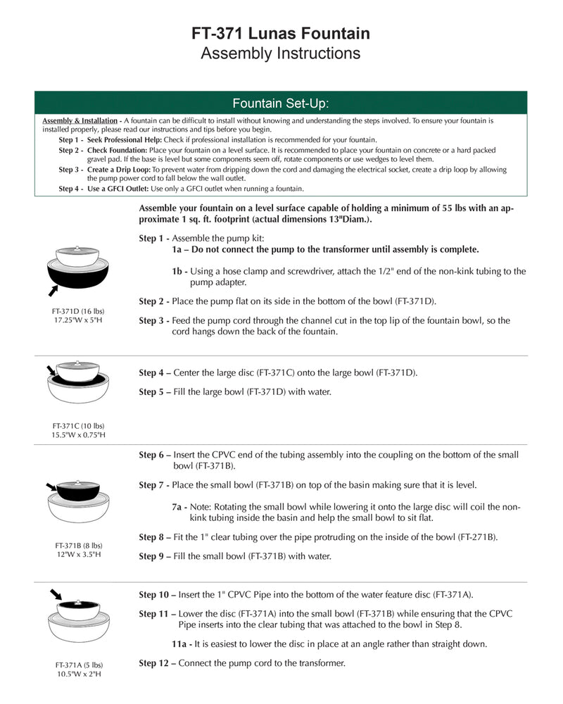 Lunas Cast Stone Fountain