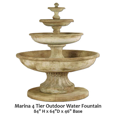 Marina 4 Tier Outdoor Water Fountain