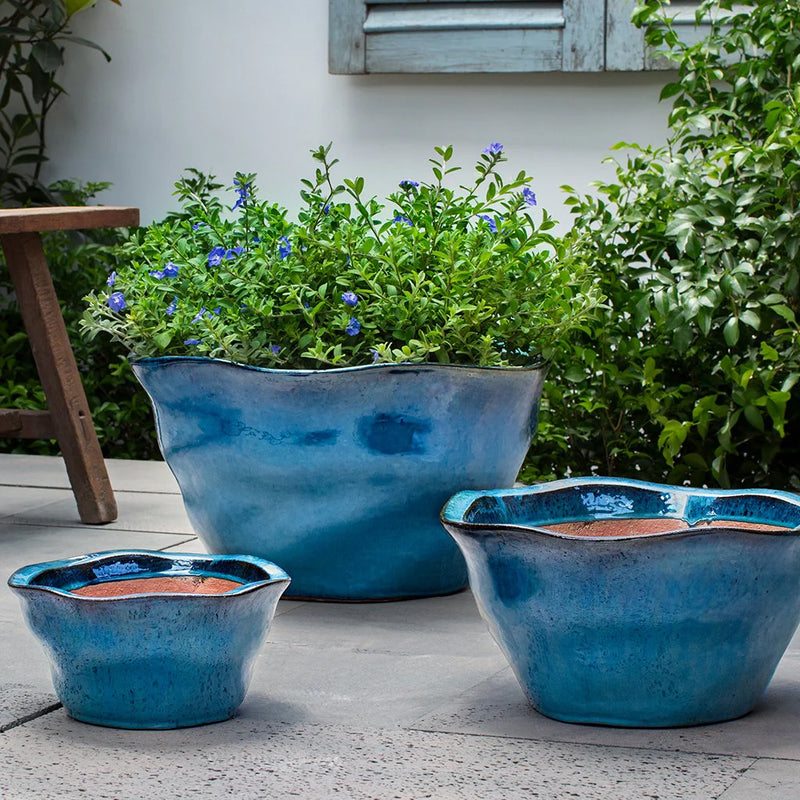 Foxglove Low Planter Nested Set of 3 | Glazed Collection