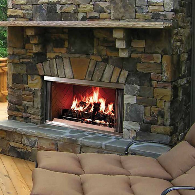 Montana 36" Outdoor Stainless Steel Wood Fireplace