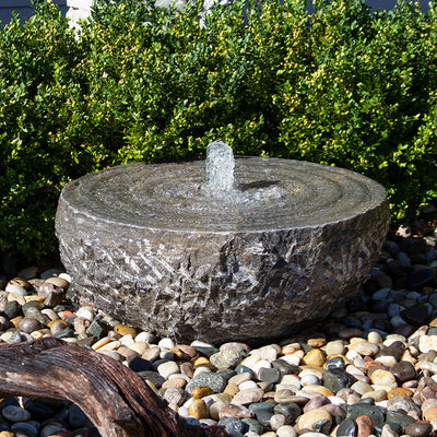 Natural Stone Bowl with Swirl Fountain - Singles