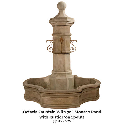 Octavia Fountain With 70" Monaco Pond