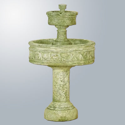 Paestum Two Tier Outdoor Water Fountain with Tall Base