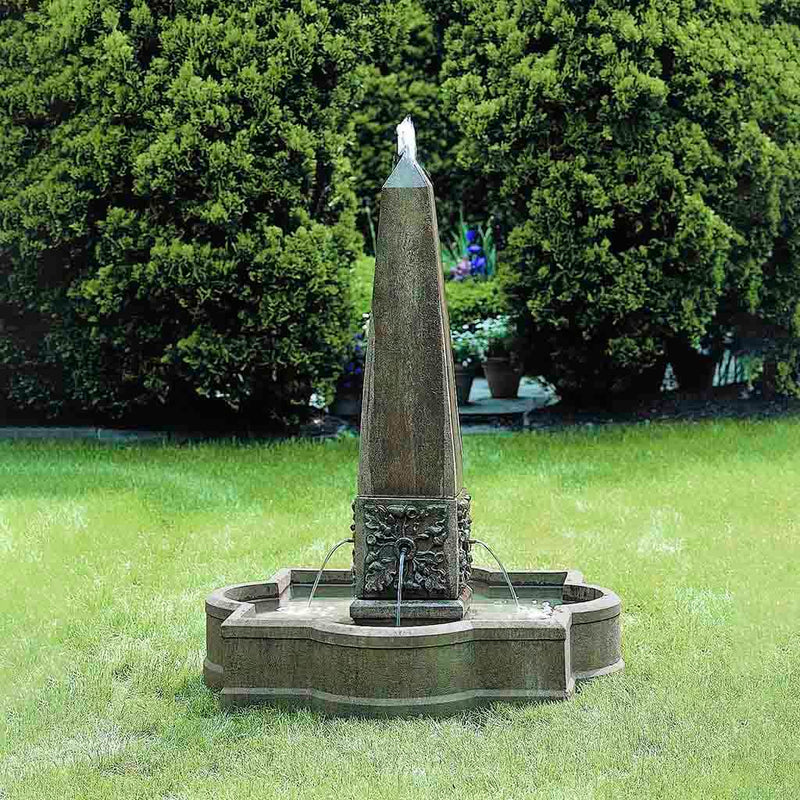 Palazzo Obelisk Concrete Outdoor Fountain | Garden Fountain