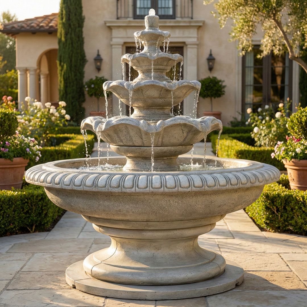 Palazzo Quattro Tier Fountain | Large Tiered Fountain | Outdoor