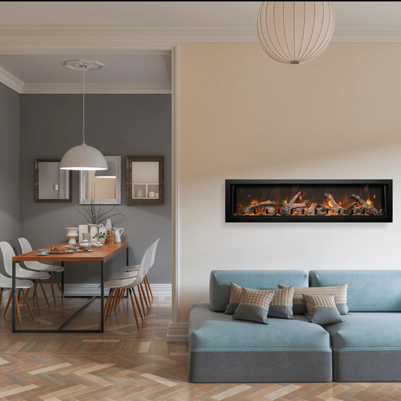 Amantii Panorama 72" Deep Full View Smart Indoor| Outdoor Electric Fireplace