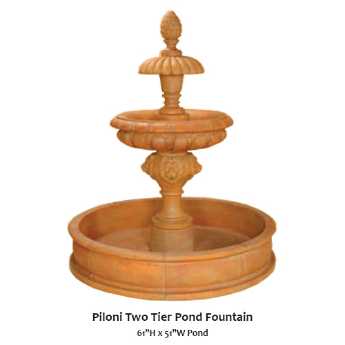 Piloni Two Tier Pond Fountain