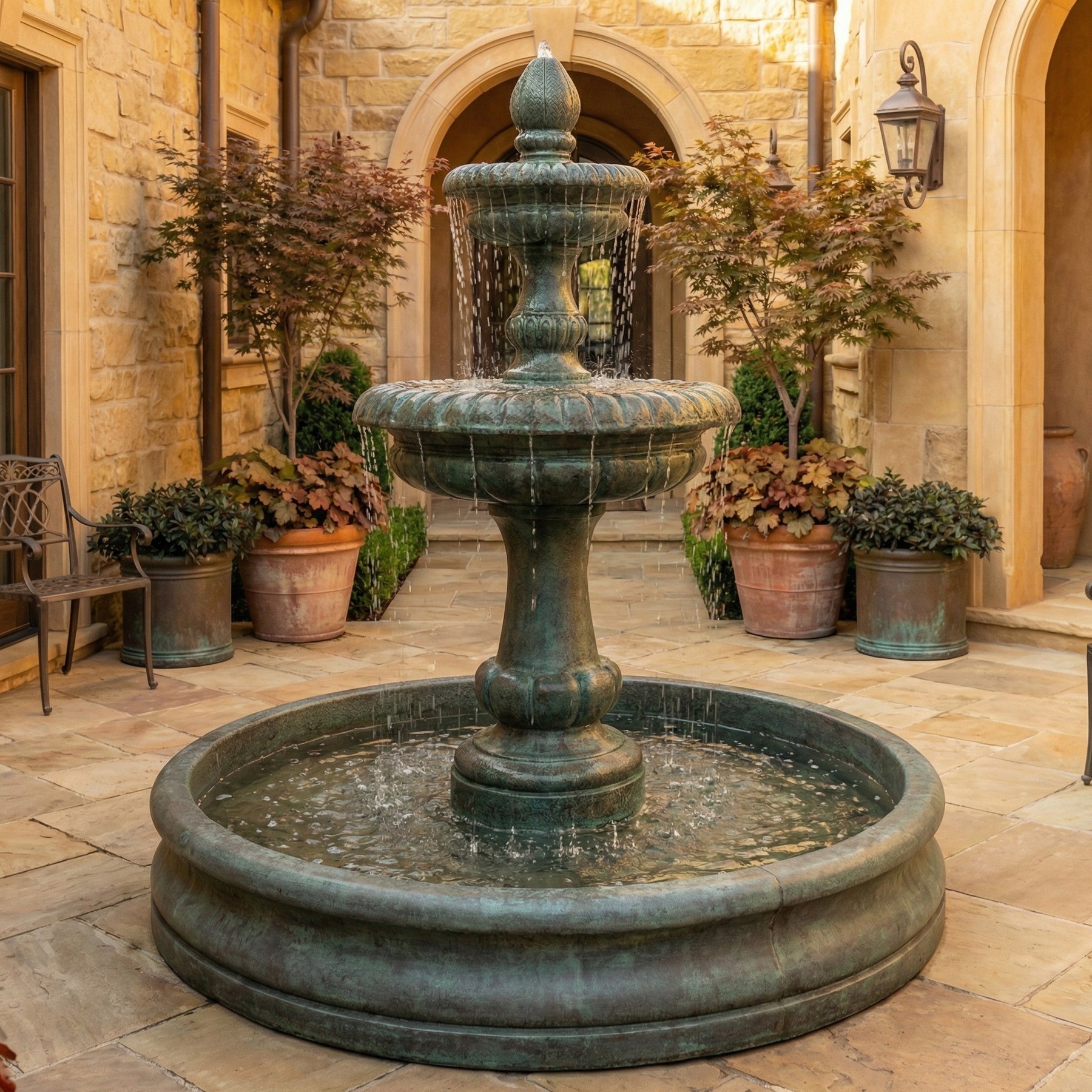 PLUIE プール クウォーツ ディスプレイ ストーン 置物 Pioggia Fountain with 55