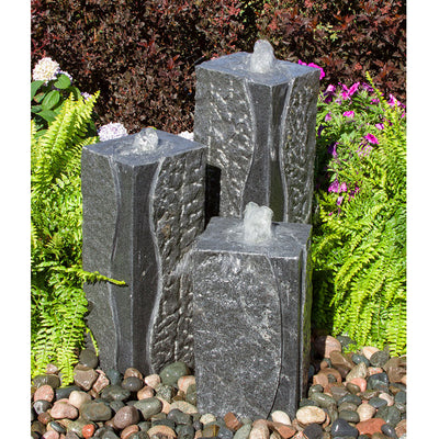 Polished Corner Triple Granite Stone Fountain