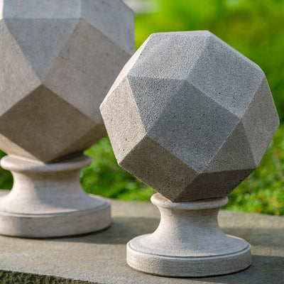 10" Polyhedron Finial | Cast Stone Garden Sculpture