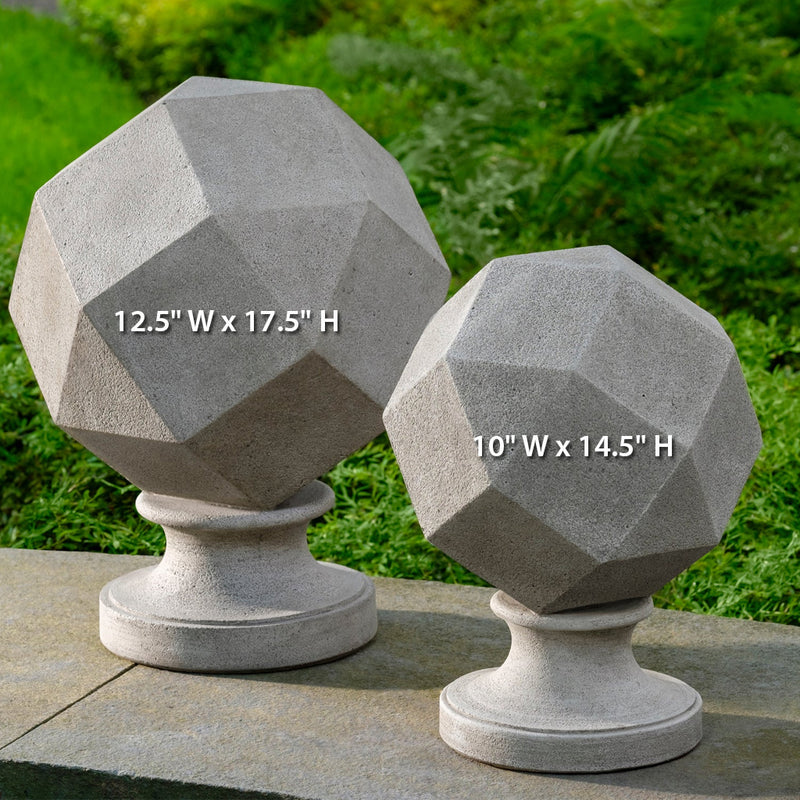 12.5" Polyhedron Finial | Cast Stone Garden Sculpture