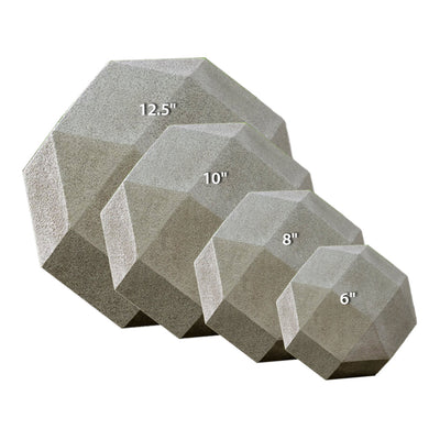 12.5" Polyhedron | Cast Stone Garden Sphere