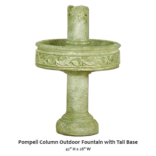 Pompeii Column Outdoor Fountain with Tall Base
