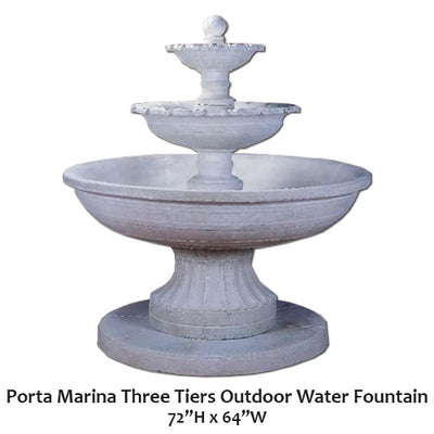 Porta Marina Three Tiers Outdoor Water Fountain