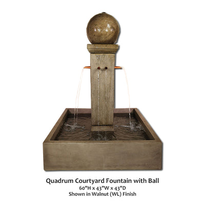 Quadrum Courtyard Fountain with Ball