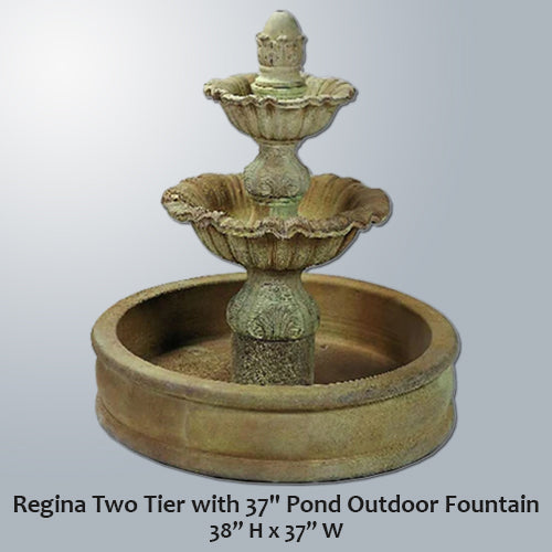 Regina Two Tier with 37" Pond Outdoor Fountain