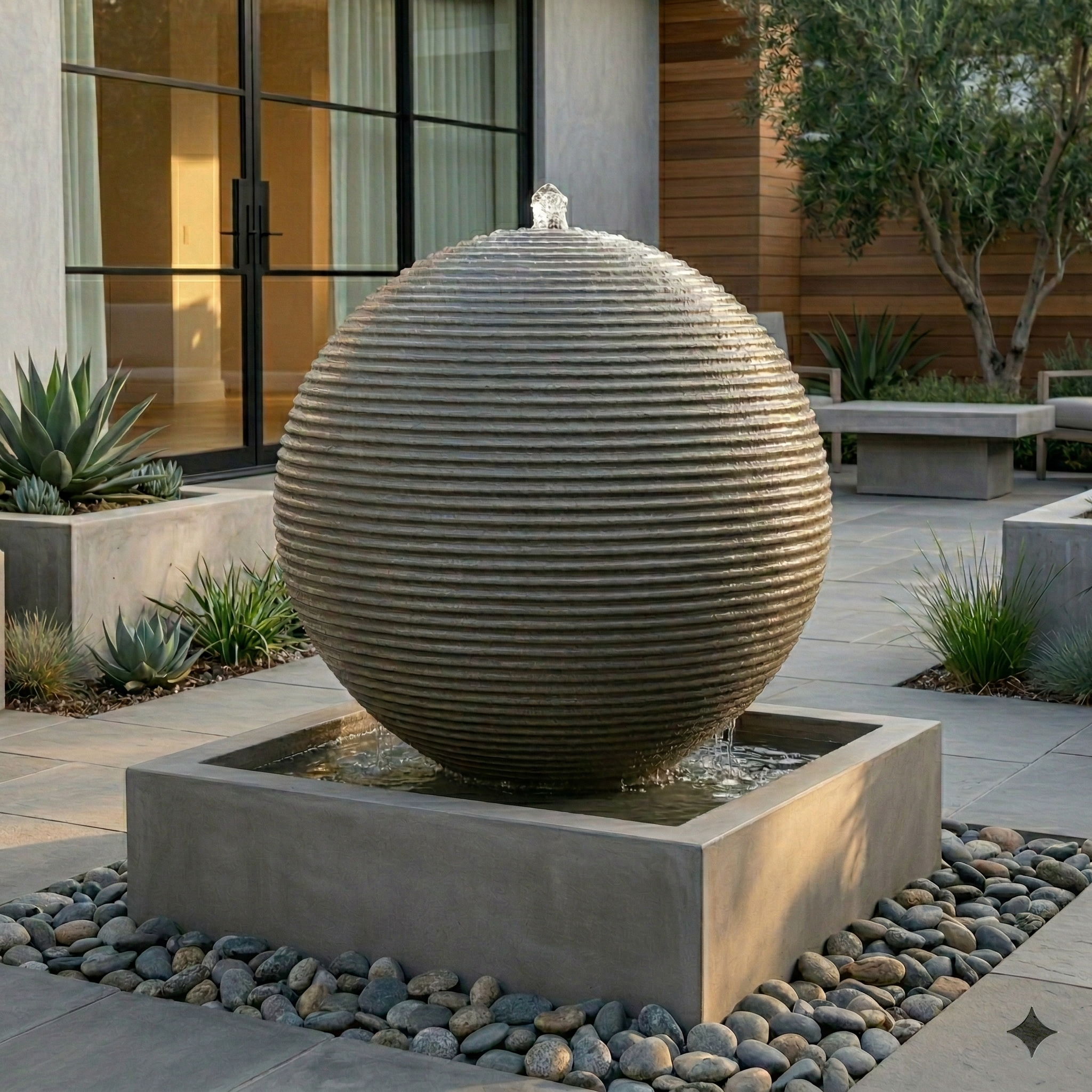 Ribbed Sphere Fountain – Soothing Company