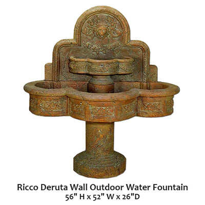 Ricco Deruta Wall Outdoor Water Fountain
