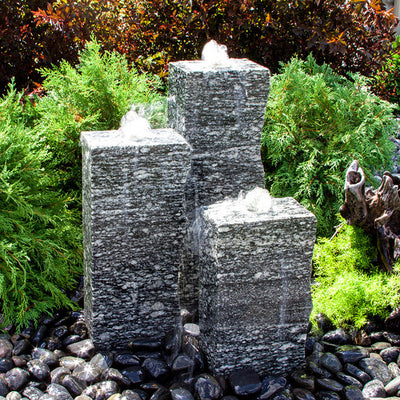 Rough Speckled Granite Triple Stone Fountain