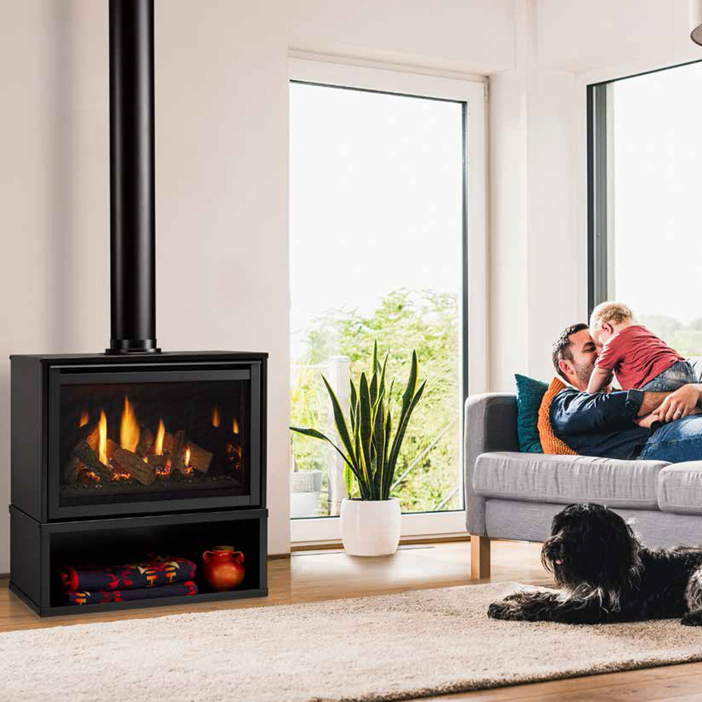 Ruby 30" Freestanding Direct Vent Gas Fireplace with Intellifire Touch System
